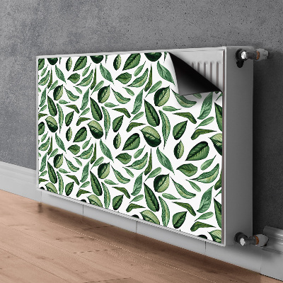 Magnetic radiator mat Green leaves