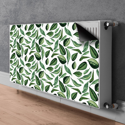 Magnetic radiator mat Green leaves