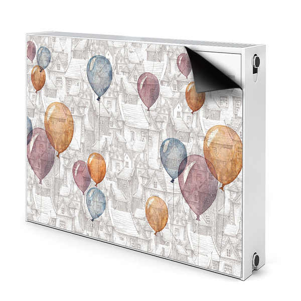 Radiator cover Balloons and houses