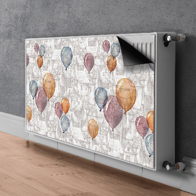 Radiator cover Balloons and houses