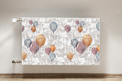 Radiator cover Balloons and houses