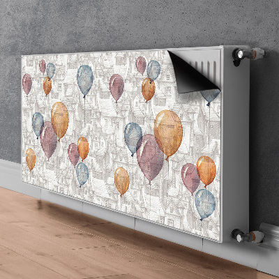 Radiator cover Balloons and houses