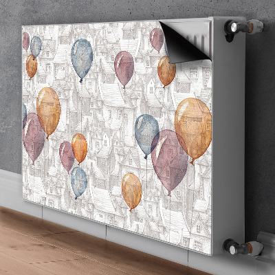 Radiator cover Balloons and houses