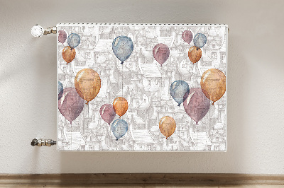 Radiator cover Balloons and houses