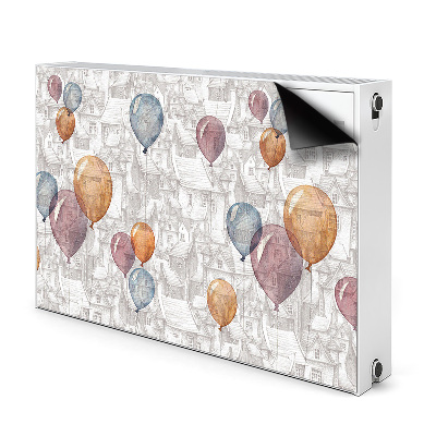 Radiator cover Balloons and houses