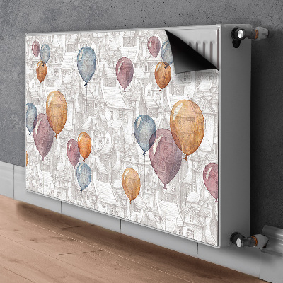 Radiator cover Balloons and houses