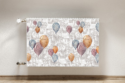 Radiator cover Balloons and houses