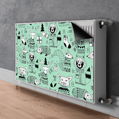 Decorative radiator cover Scandinavian zoo