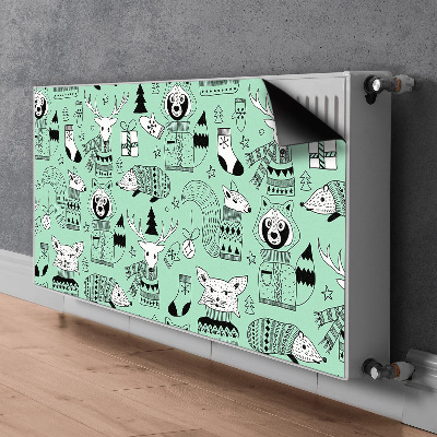 Decorative radiator cover Scandinavian zoo