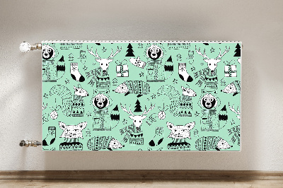 Decorative radiator cover Scandinavian zoo