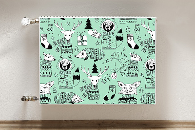 Decorative radiator cover Scandinavian zoo