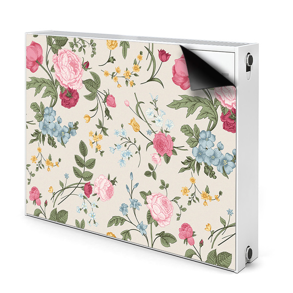 Decorative radiator cover Colorful flowers