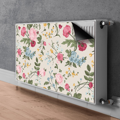 Decorative radiator cover Colorful flowers