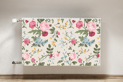 Decorative radiator cover Colorful flowers