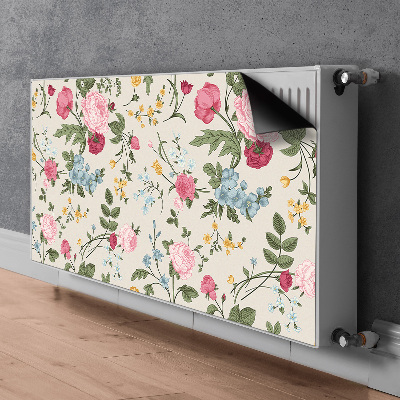 Decorative radiator cover Colorful flowers