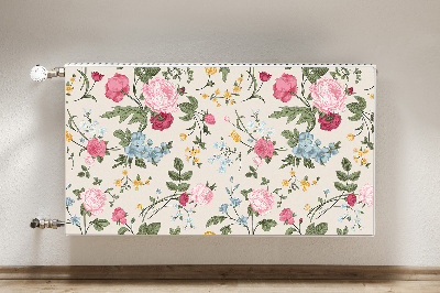 Decorative radiator cover Colorful flowers