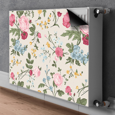 Decorative radiator cover Colorful flowers