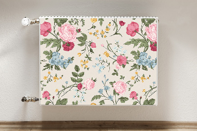 Decorative radiator cover Colorful flowers