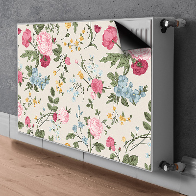 Decorative radiator cover Colorful flowers