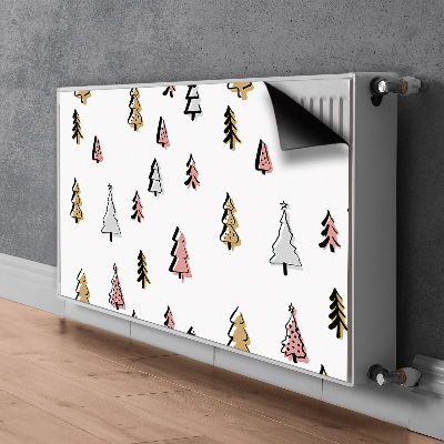 Decorative radiator mat Pastel Christmas trees