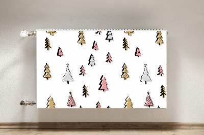 Decorative radiator mat Pastel Christmas trees