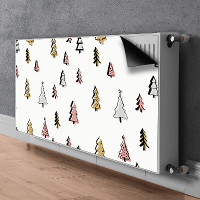 Decorative radiator mat Pastel Christmas trees