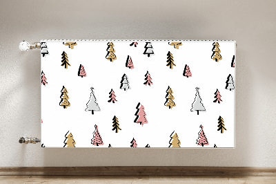 Decorative radiator mat Pastel Christmas trees