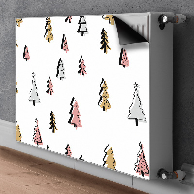 Decorative radiator mat Pastel Christmas trees