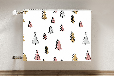 Decorative radiator mat Pastel Christmas trees