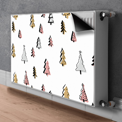 Decorative radiator mat Pastel Christmas trees