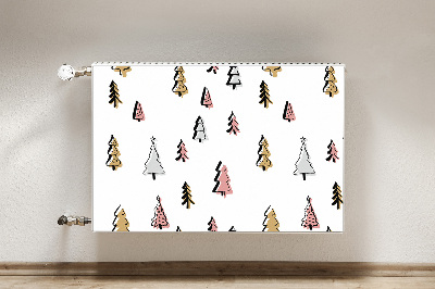 Decorative radiator mat Pastel Christmas trees