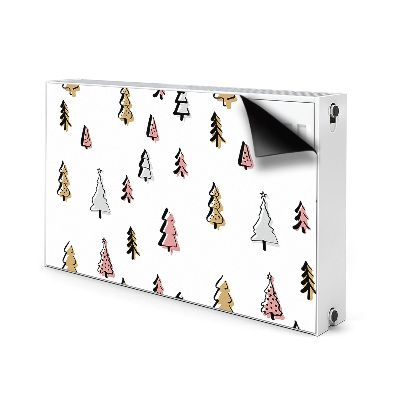 Decorative radiator mat Pastel Christmas trees