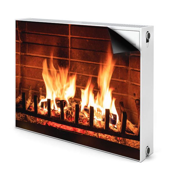 Decorative radiator mat Cozy fireplace Fire