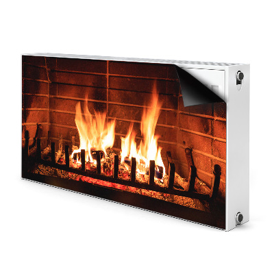 Decorative radiator mat Cozy fireplace Fire