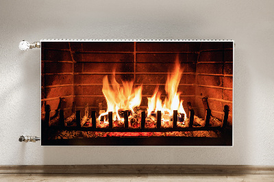 Decorative radiator mat Cozy fireplace Fire