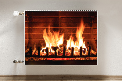 Decorative radiator mat Cozy fireplace Fire