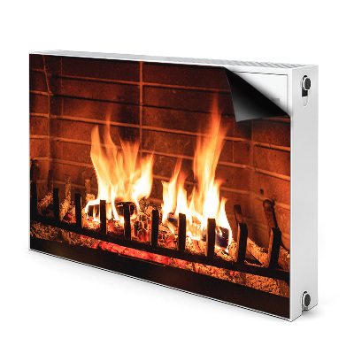 Decorative radiator mat Cozy fireplace Fire