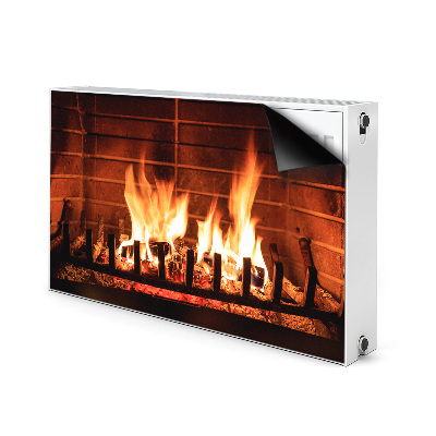 Decorative radiator mat Cozy fireplace Fire