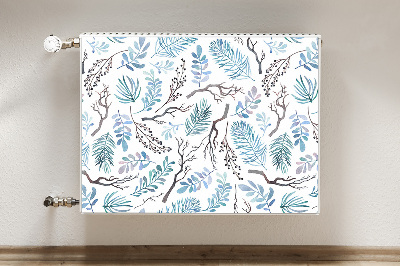 Printed radiator mat Leaves and branches