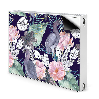 Magnetic radiator mat Birds in flowers