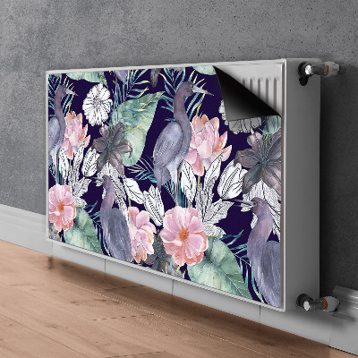 Magnetic radiator mat Birds in flowers