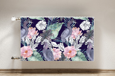 Magnetic radiator mat Birds in flowers