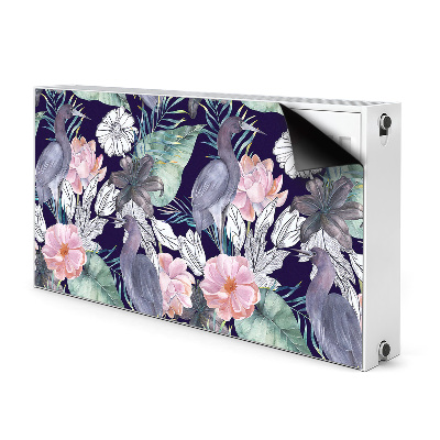 Magnetic radiator mat Birds in flowers