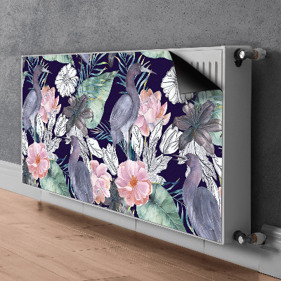 Magnetic radiator mat Birds in flowers