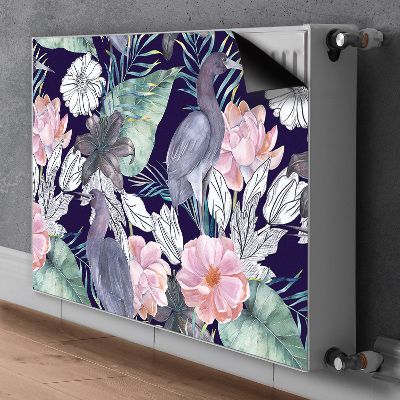 Magnetic radiator mat Birds in flowers