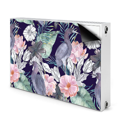 Magnetic radiator mat Birds in flowers