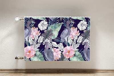 Magnetic radiator mat Birds in flowers