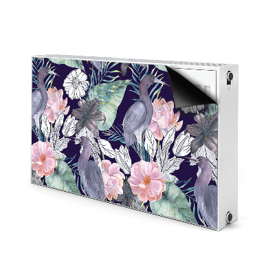 Magnetic radiator mat Birds in flowers