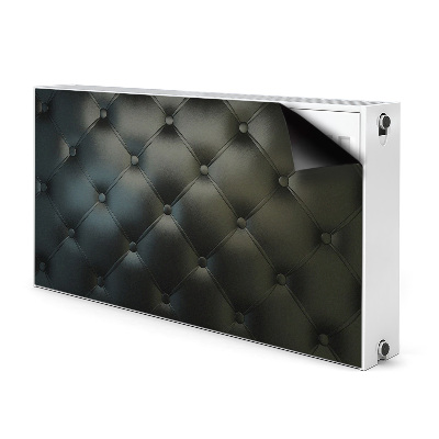 Magnetic radiator mat Quilted pattern black leather