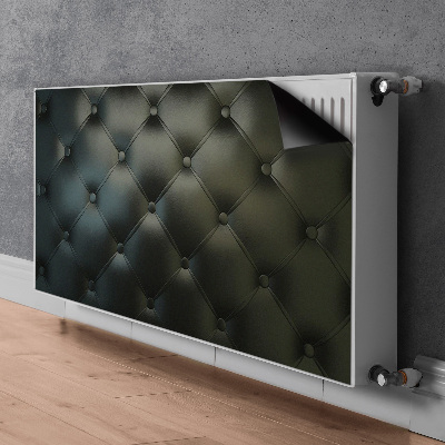 Magnetic radiator mat Quilted pattern black leather